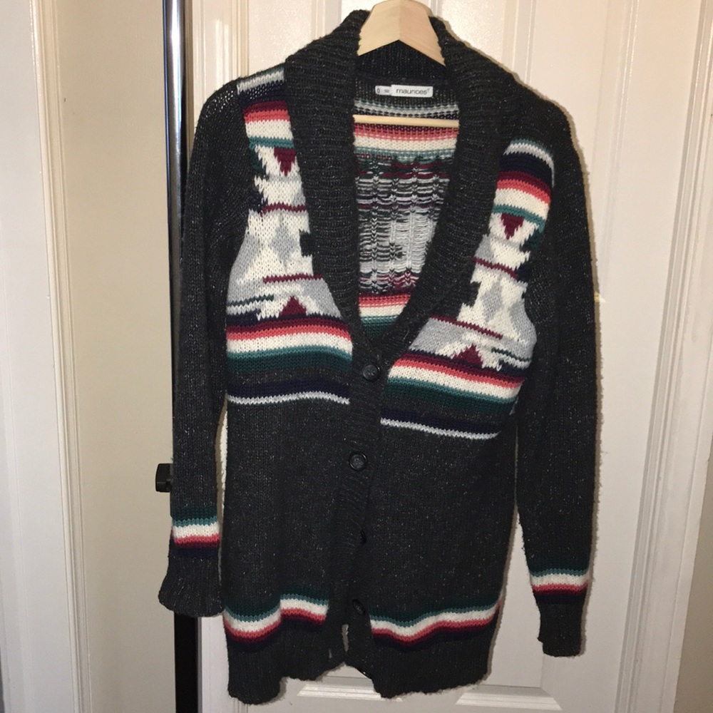 Maurice’s ethnic print cardigan SZ 0 Plus